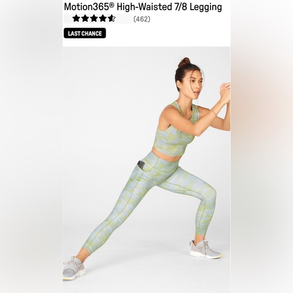 Fabletics Motion365 High-Waisted 7/8 Leggings in Grey Pin Dot Camo - Picture 1 of 14